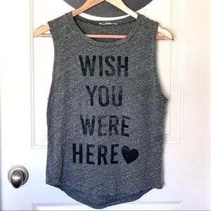 Wish You Were Here 🖤 graphic tank top